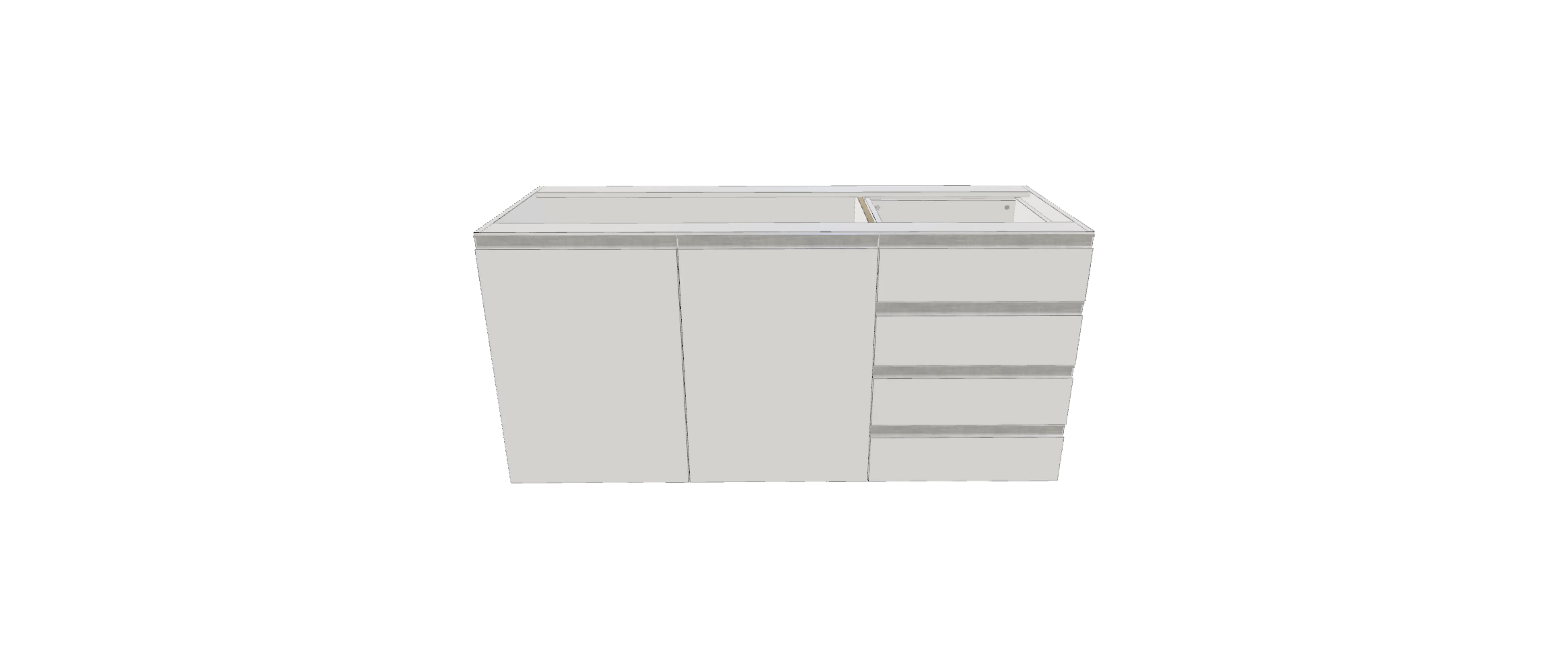 Balcão planejado com 2 portas e 4 gavetas - Sob Medida e Personalizado